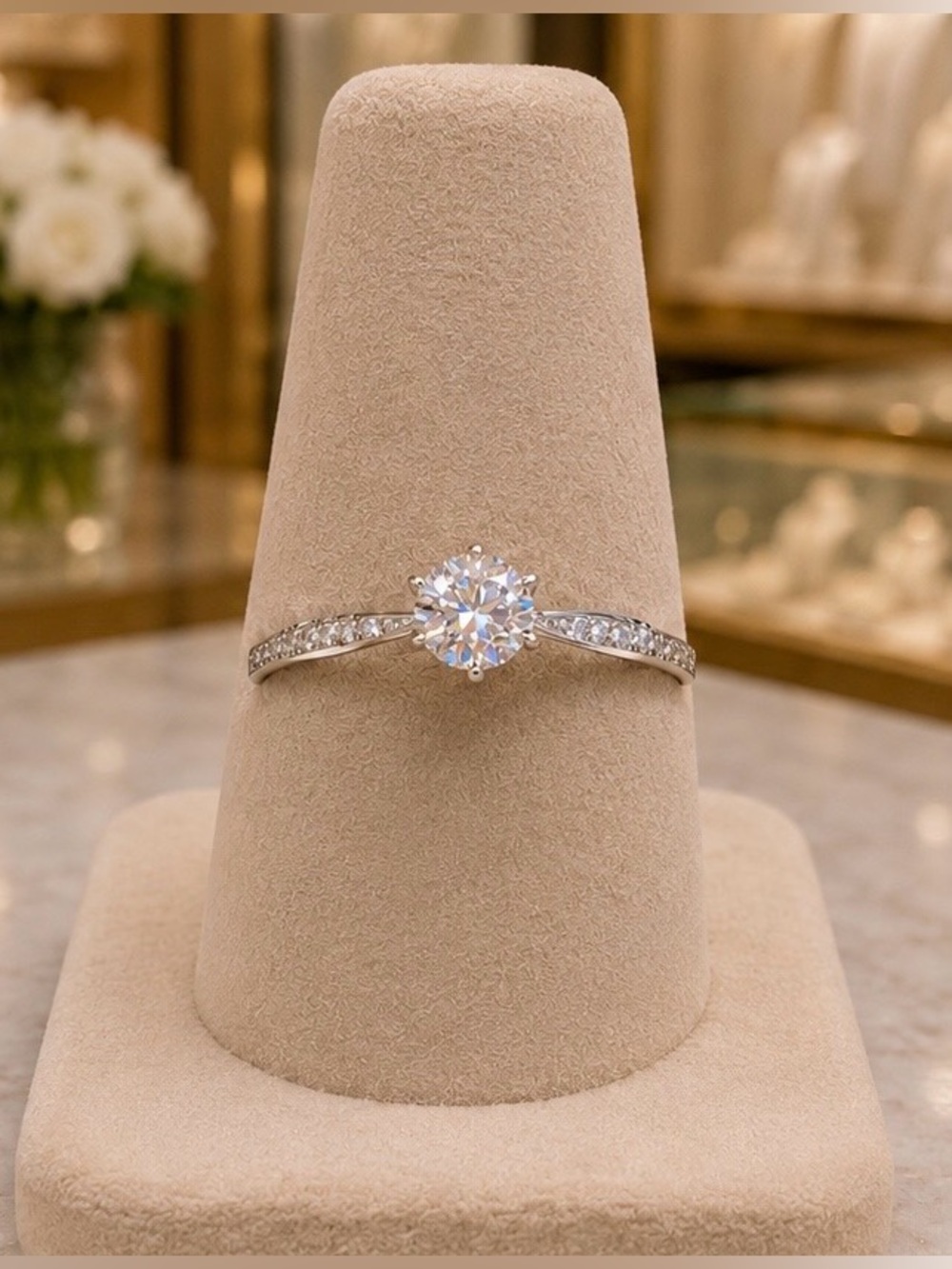 NEW 0.5CT Certified Moissanite Lab Created Diamond | S925 Sterling Silver | 6
